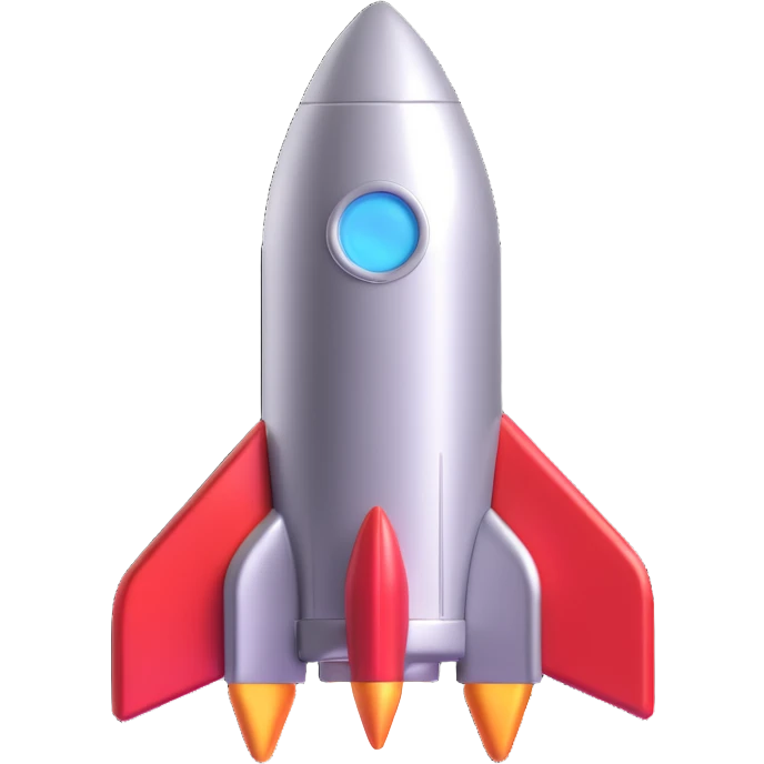 rocket badge, metallic look, 3D effect, shiny, embossed, for premium achievement emoji