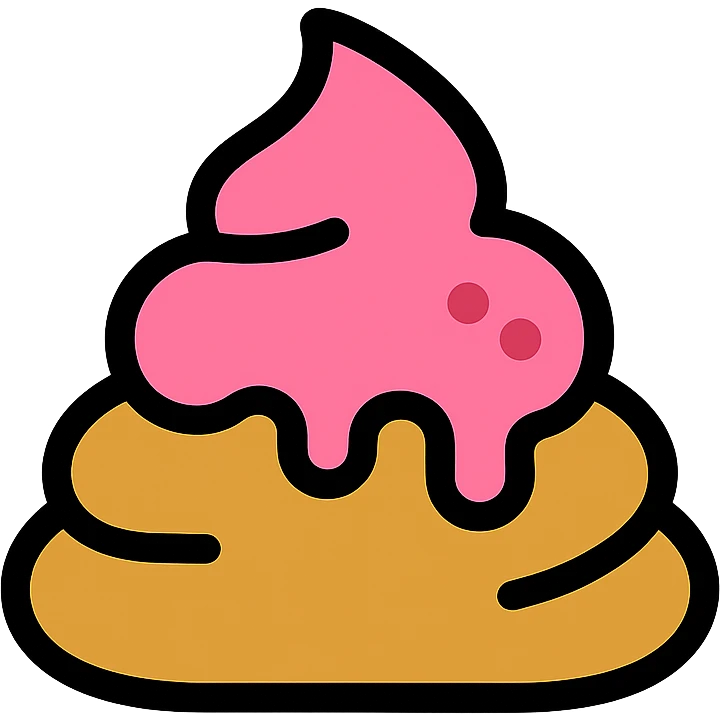 poop with pink icing emoji