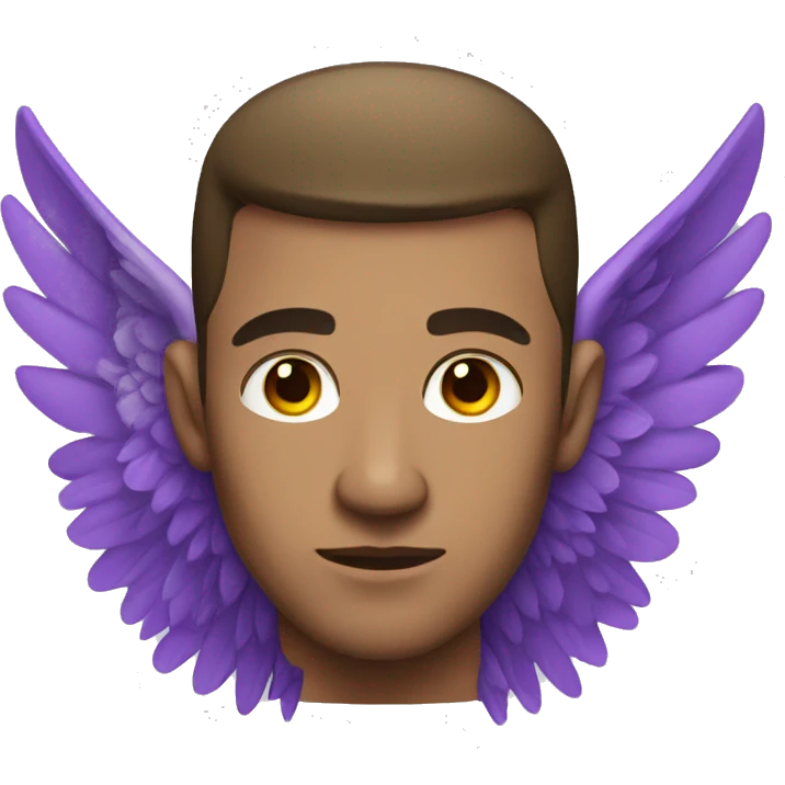 Man with purple eyes, wings and tattoos emoji