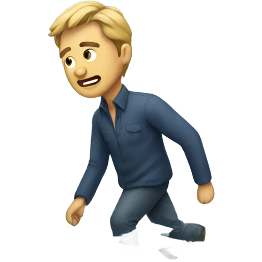 A man turning into a puddle emoji