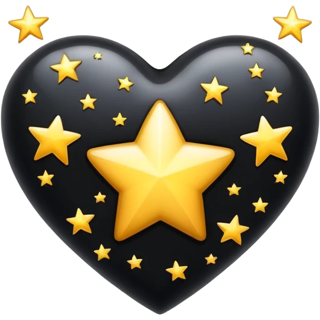 Corazón negro con estrellas emoji