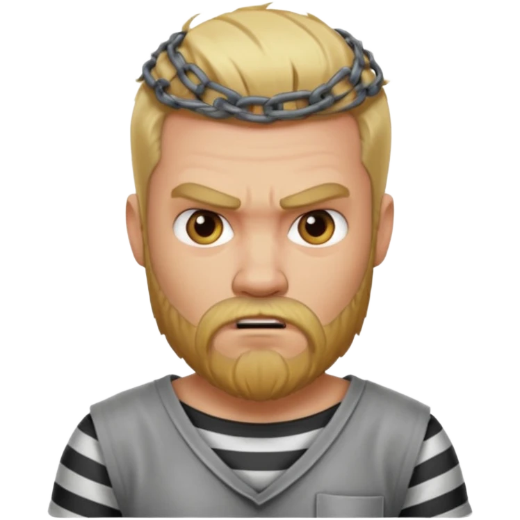 angry blonde tattooed bearded male prisoner emoji