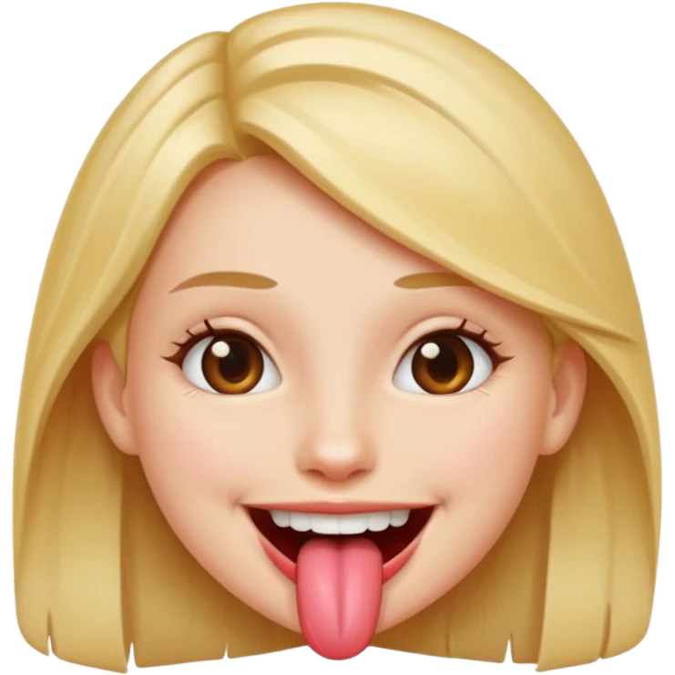 Girl, smiling with tongue over teeth emoji