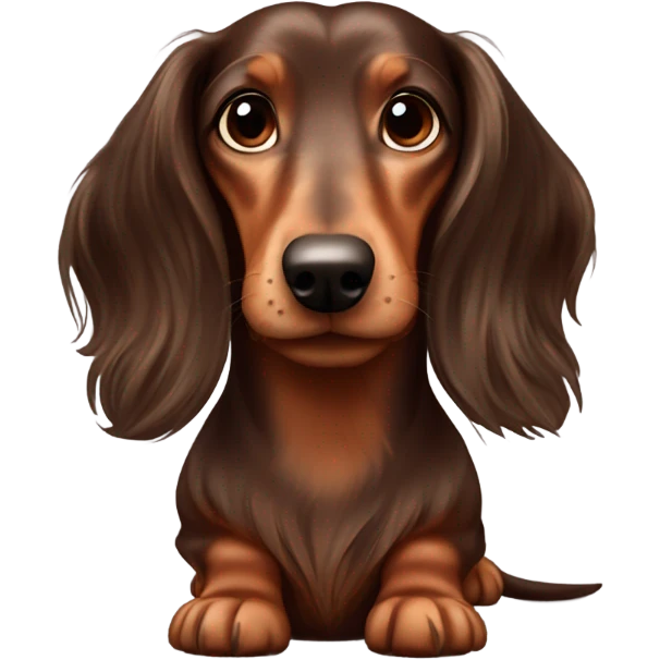 Long haired dachshund with chocolate brown and cream hair emoji