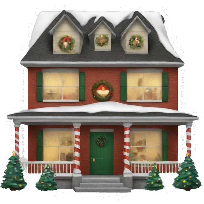 Realistic Christmas house emoji