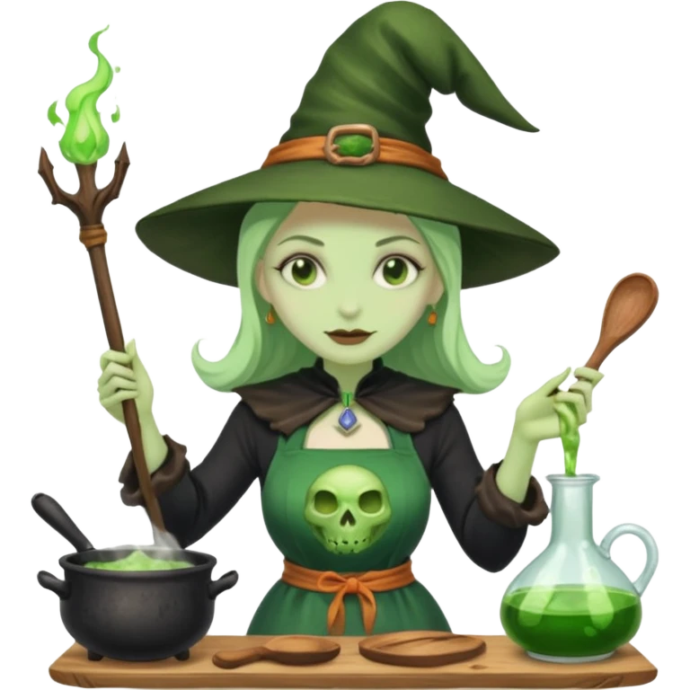 green witch cooking potion emoji