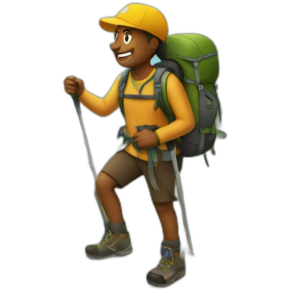 hiking on mountains emoji