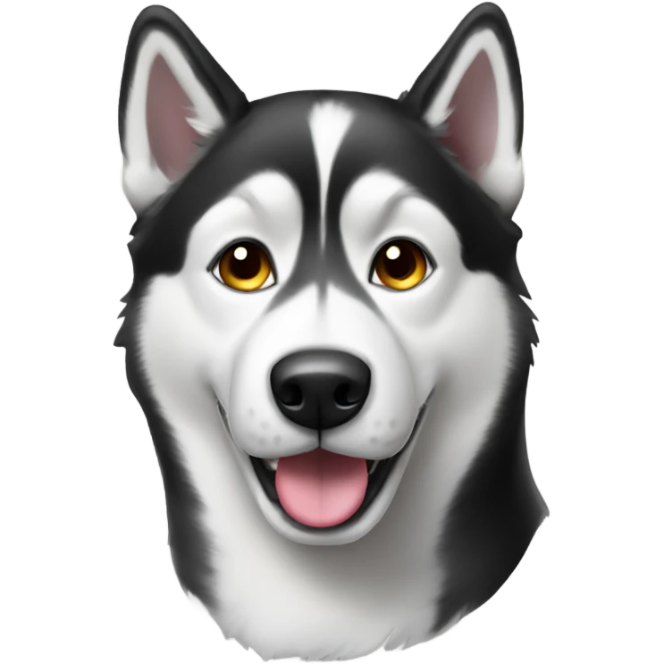 Black and white husky dog emoji