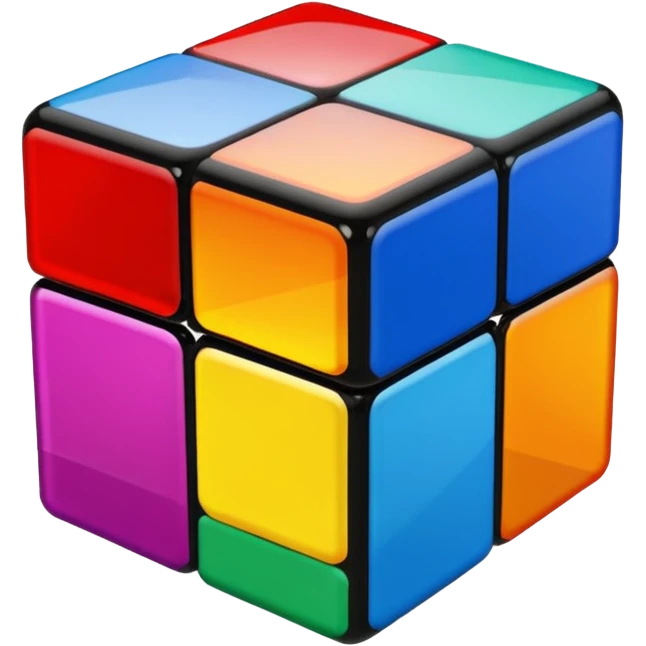 Rubix cube glass texture emoji