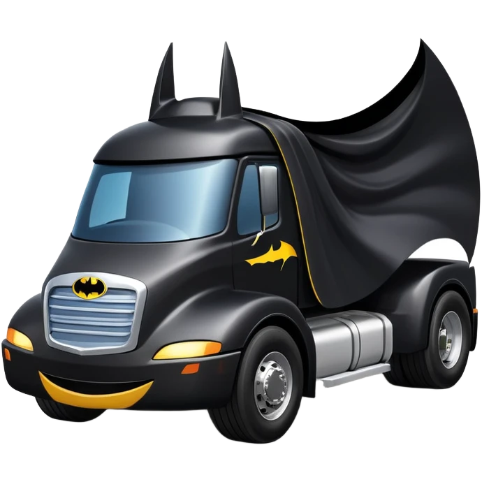 A truck with a Batman cape emoji