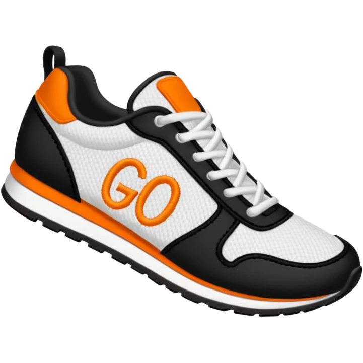 An embroidered patch showing the words "GO ONE MORE" and an orange runner's shoe emoji