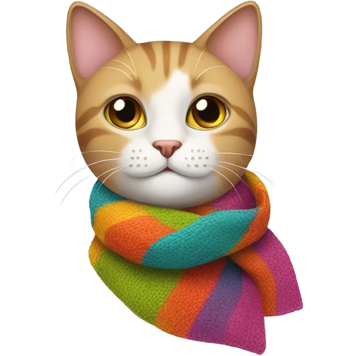 Cat wearing a scarf emoji
