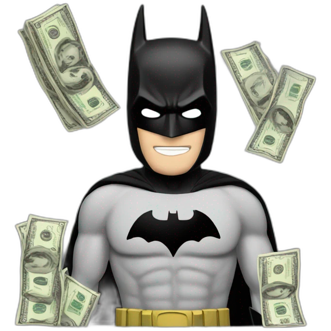 Batman with bills emoji