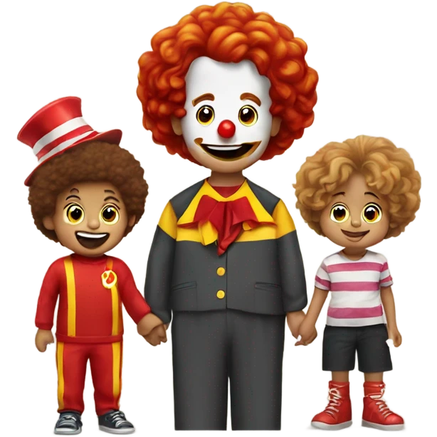 Ronald McDonald with kids emoji