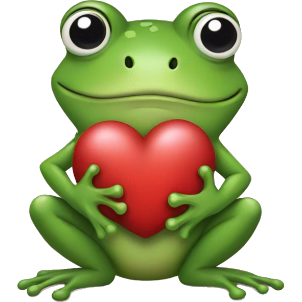 frog holding a heart emoji