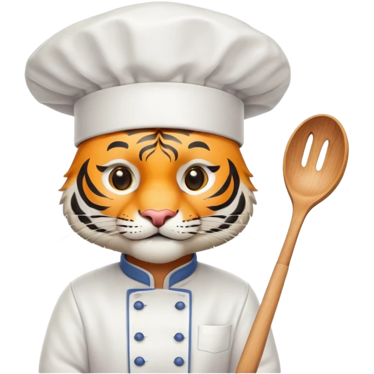 Tiger chef cooking emoji