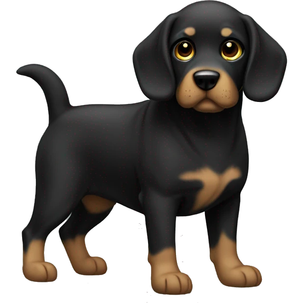 Remix this exact dog, just all black emoji