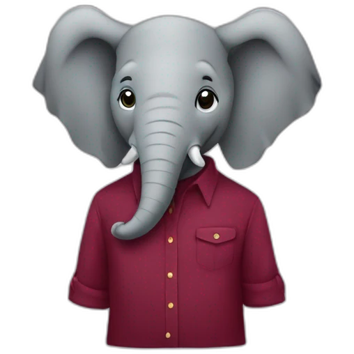 elefante con camisa vinotinto emoji