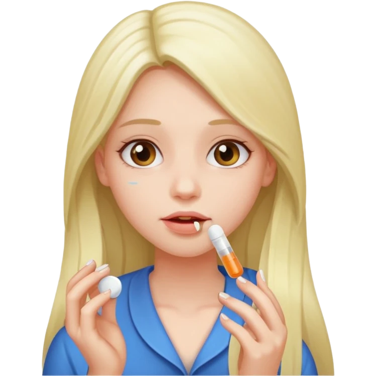 Girl taking pill emoji
