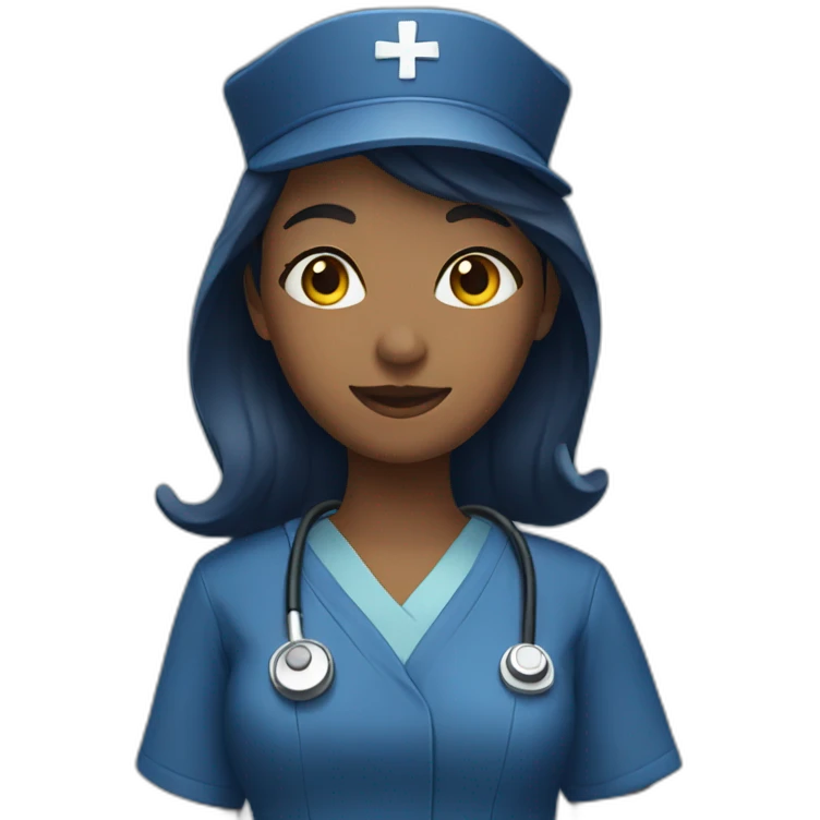 Nurse dressed in navy blue emoji