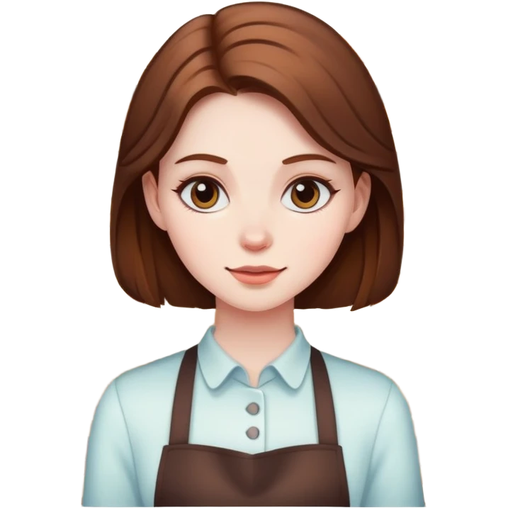 Bakery brown hair pale skin girl emoji