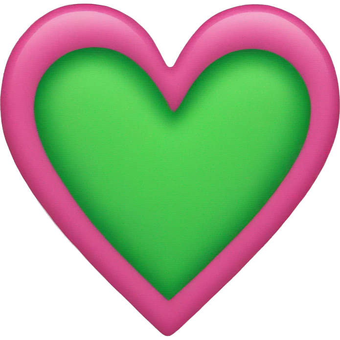half pink, half green heart emoji