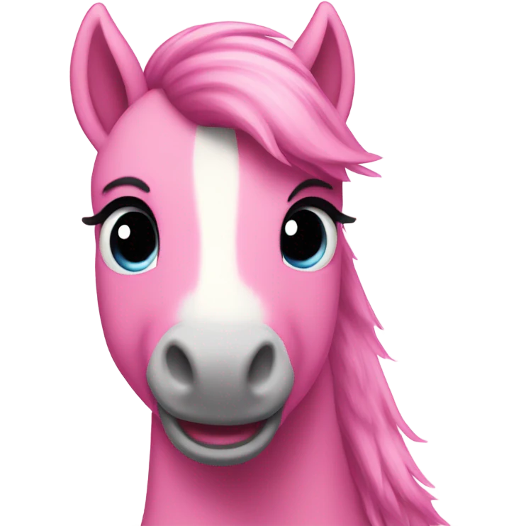 pink pony with a bit fluffy tail emoji