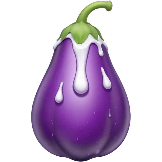 Eggplant dripping white liquid emoji