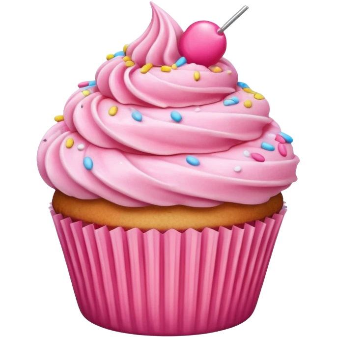 Cupcake with pink icing emoji