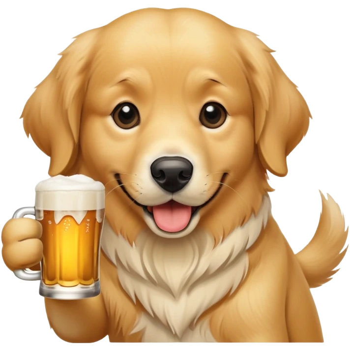 dog drinking beer emoji