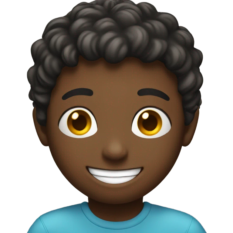 smiling boy with cup emoji