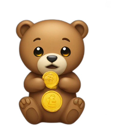 Bear Wrapping coins emoji