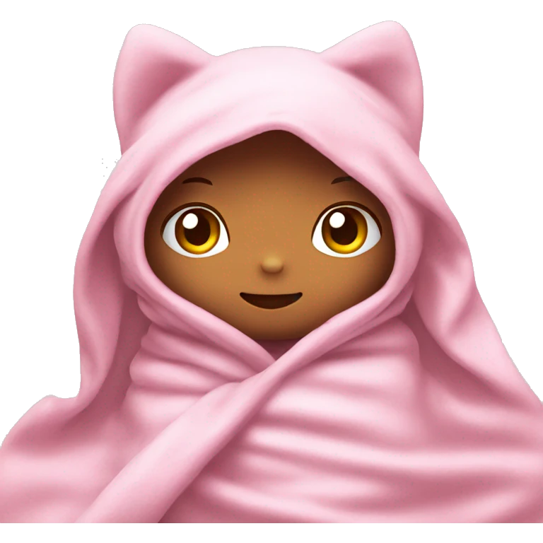 hello kitty in light pink blanket emoji