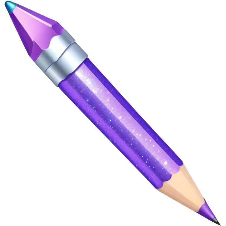 Glitter Purple and Cian pencil hand write  emoji