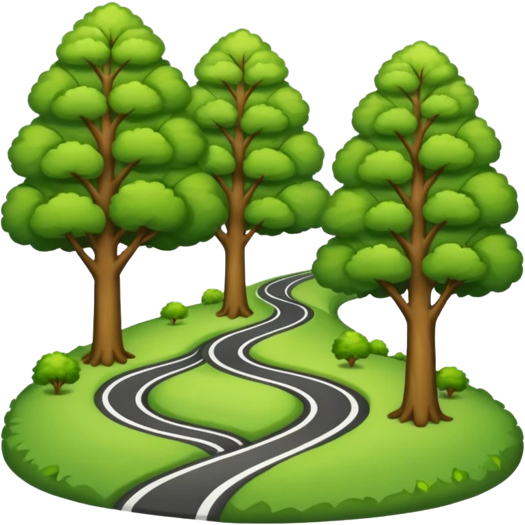 a winding road lined with trees emoji