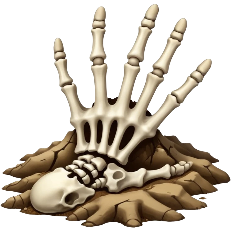 skeleton hand emerging from the ground emoji