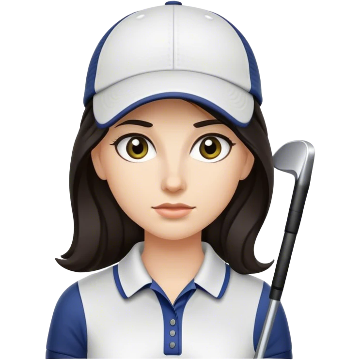 Female golf player with dark long hair emoji