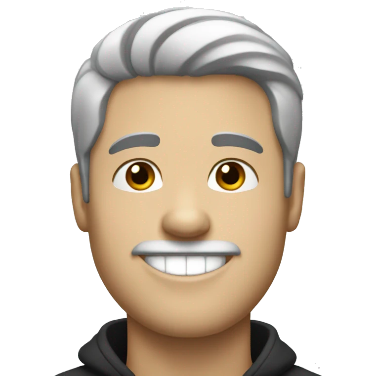 white guy with black hair smilling emoji