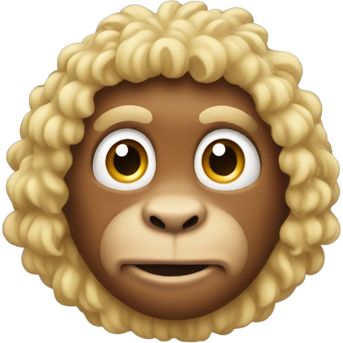 Monkey with blond curly hair  emoji
