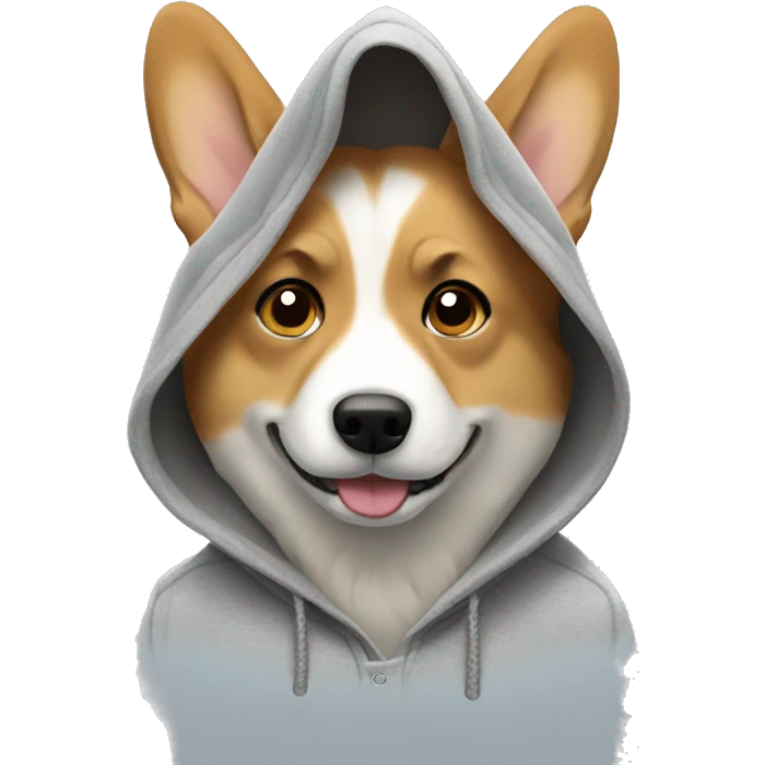 Corgi with hoodie on emoji
