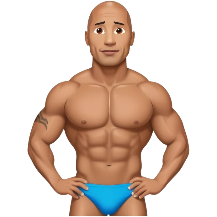 Dwayne the rock Johnson in speedo emoji