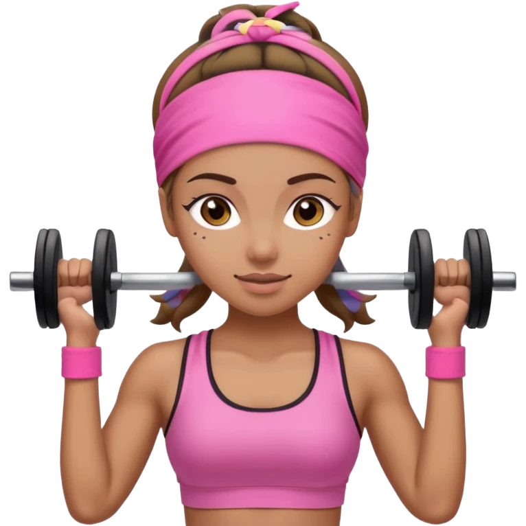 gym girl with pink headband emoji
