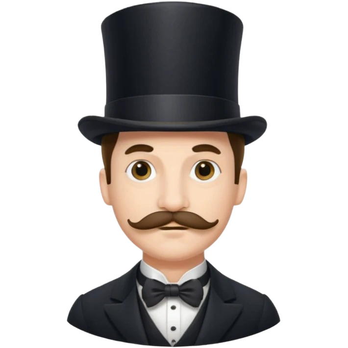 Fancy man with top hat and mustache with fancy look on his face and monocle emoji