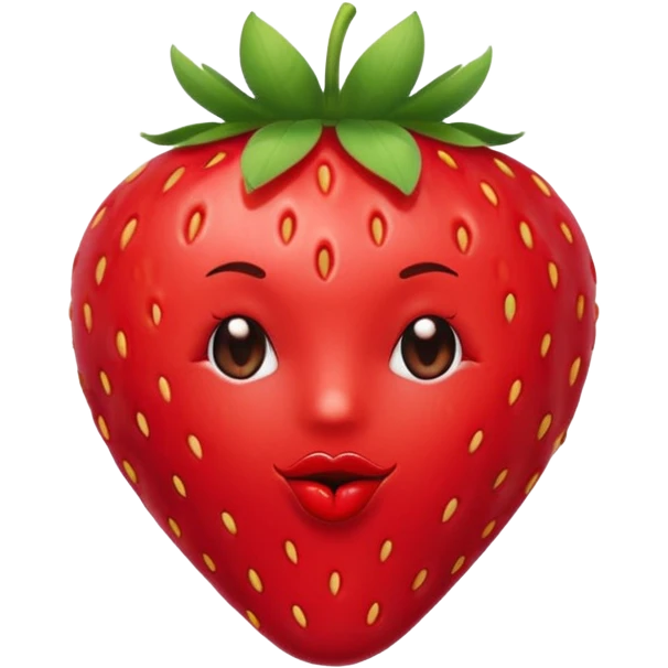 one strawberry 🍓 and red kiss 💋 fashioned stylish little emoji for “slay” reaction. no face emoji