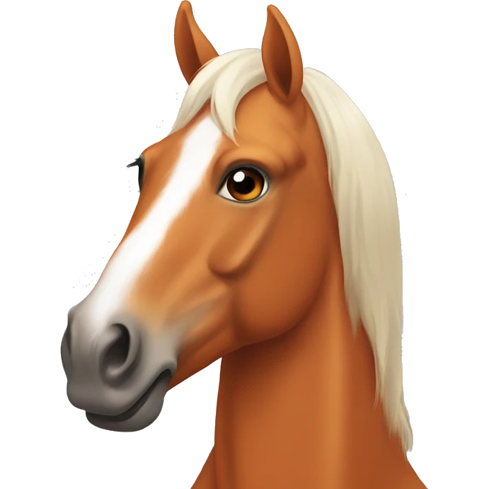 Orange horse with white line on face  emoji