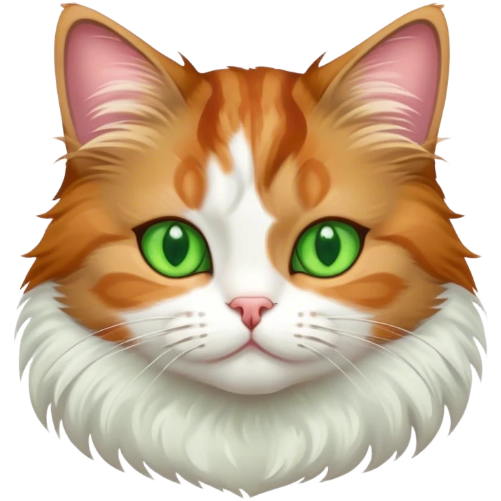 Tricolor cat with green eyes  emoji