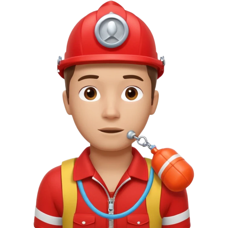 lifeguard portrait, head and shoulders only, wearing red lifeguard uniform, rescue whistle and buoy strap visible, confident alert expression, beach safety vibe, 3D cartoon, mobile game icon style, clean background, no text, no watermark
 emoji