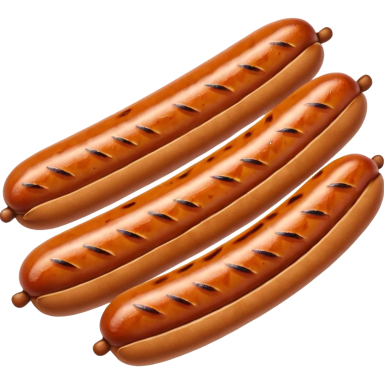Single grilled sausage on a plain white background emoji