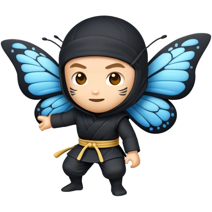 Crea un emoji para usar en WhatsApp con estos dos emoji 🥷🏻🦋. emoji