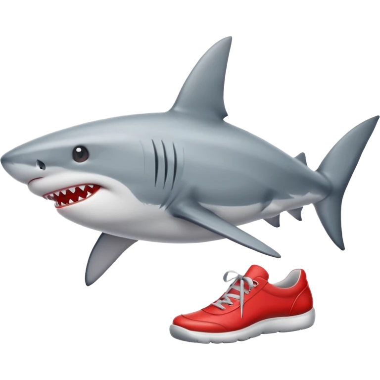 Shark wearing red shoes emoji